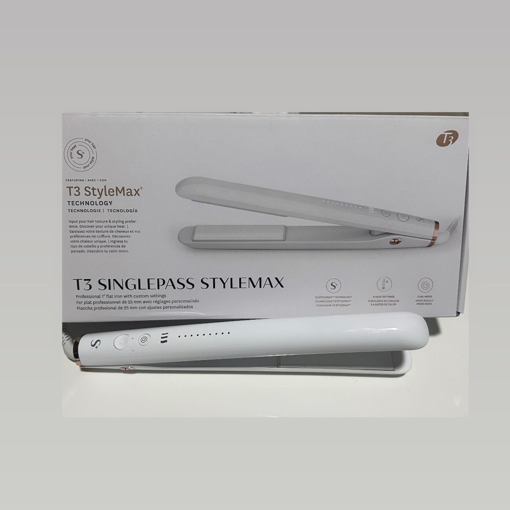 T3 StyleMax Hair Straightener - Elegant White